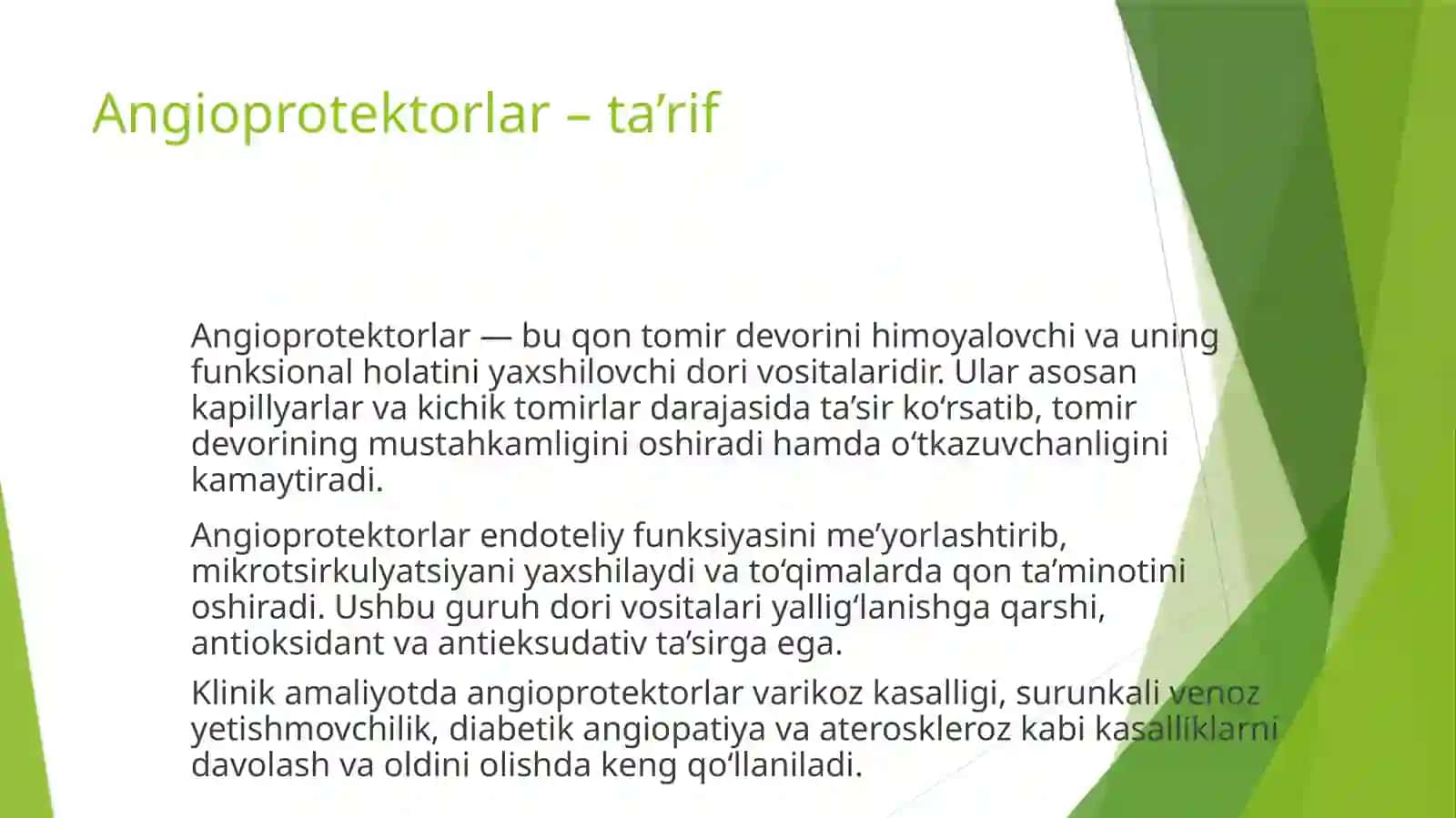 Farmakologiya fanidan tayyorlagan mustaqil ishi 4