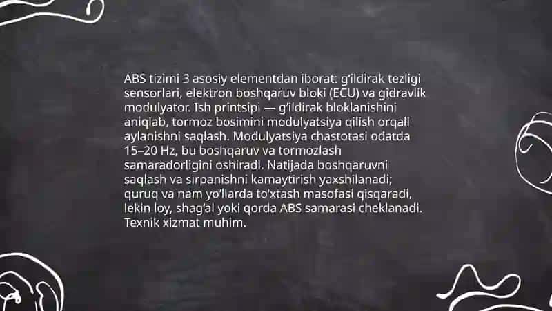 Avtomobil transportida xafsizlikni nazorat qilish tizimlari 4