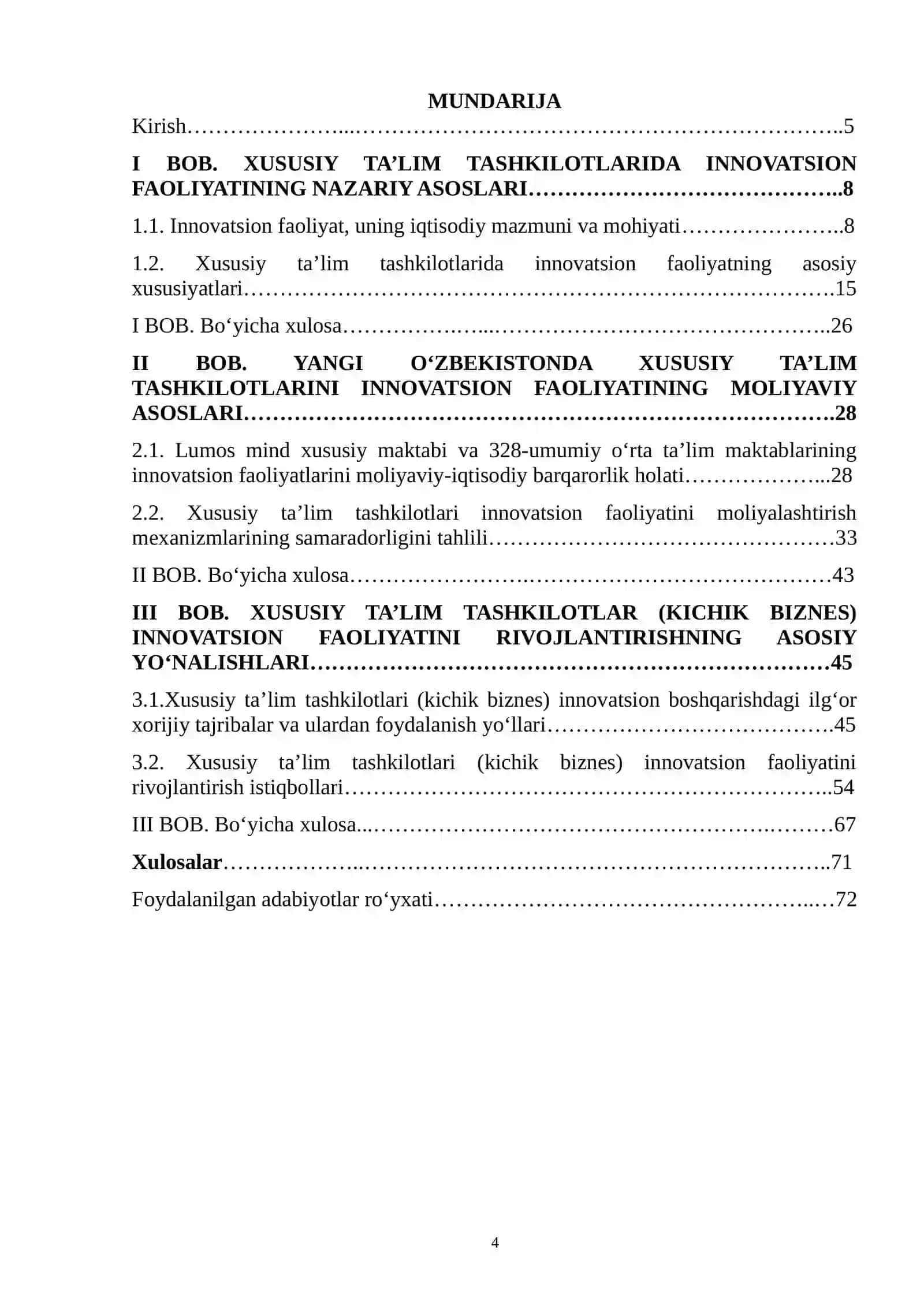 XUSUSIY TA’LIM TASHKILOTLARI INNOVATSION FAOLIYATINI RAG‘BATLANTIRISHNING MOLIYAVIY DASTAKLARI 4