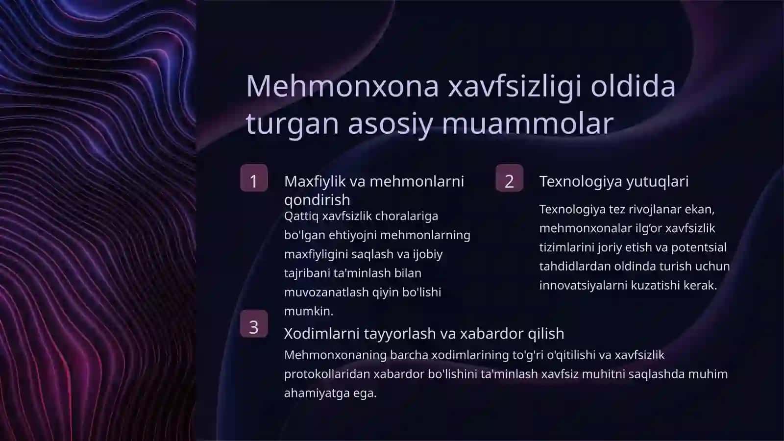 Mehmonxonangizni himoya qilish: mehmonxona xavfsizligi xizmati bo'yicha qo'llanma 4