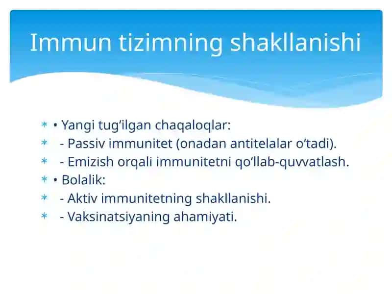 Immunizimining shakllanishi va yoshga qarab o‘zgarishi 4