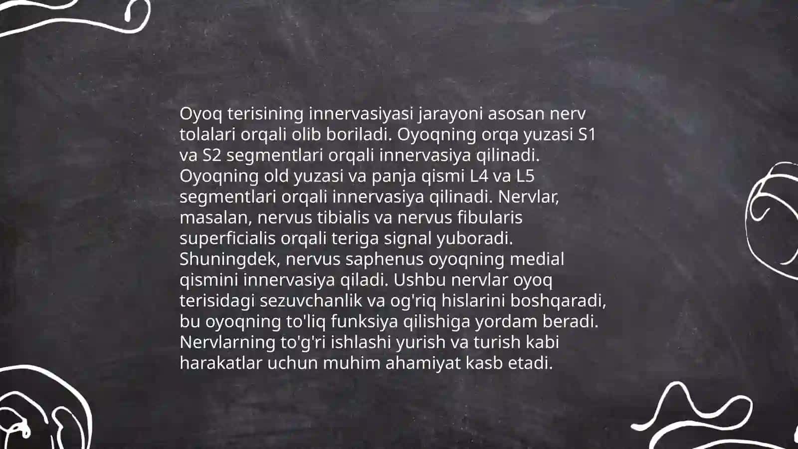 Qoʻl va oyoq terisi va mushaklari innervasiyasining variant anatomiyasi 4