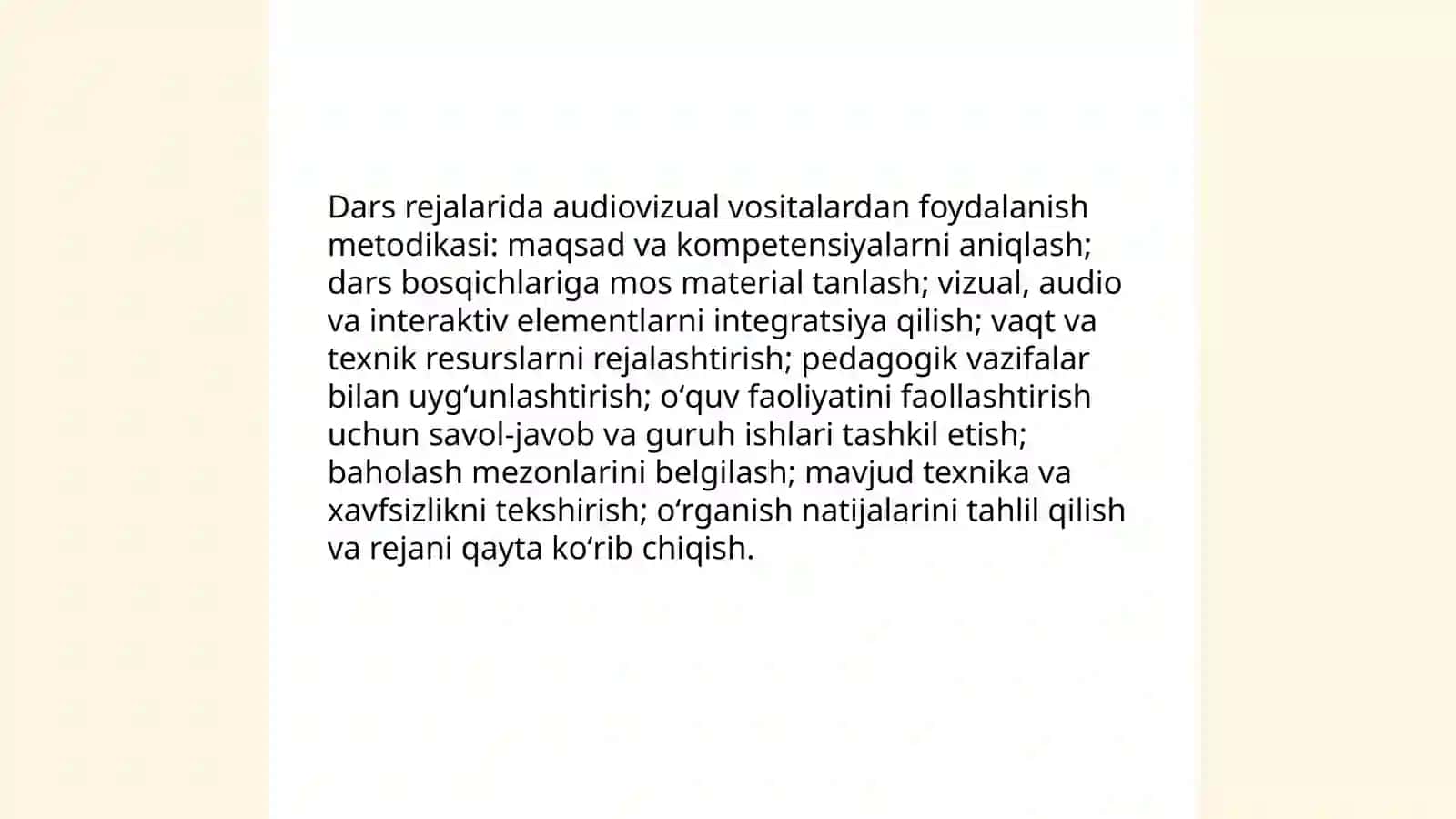 Audiovizuval va multimedia texnalogiyalaridan foydalanish matodikasi 4