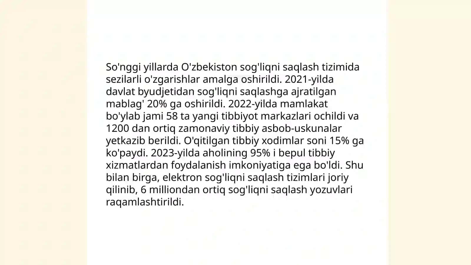 Oʻzbekiston Respublikasida ijtimoiy sohadagi oʻzgarishlar 4