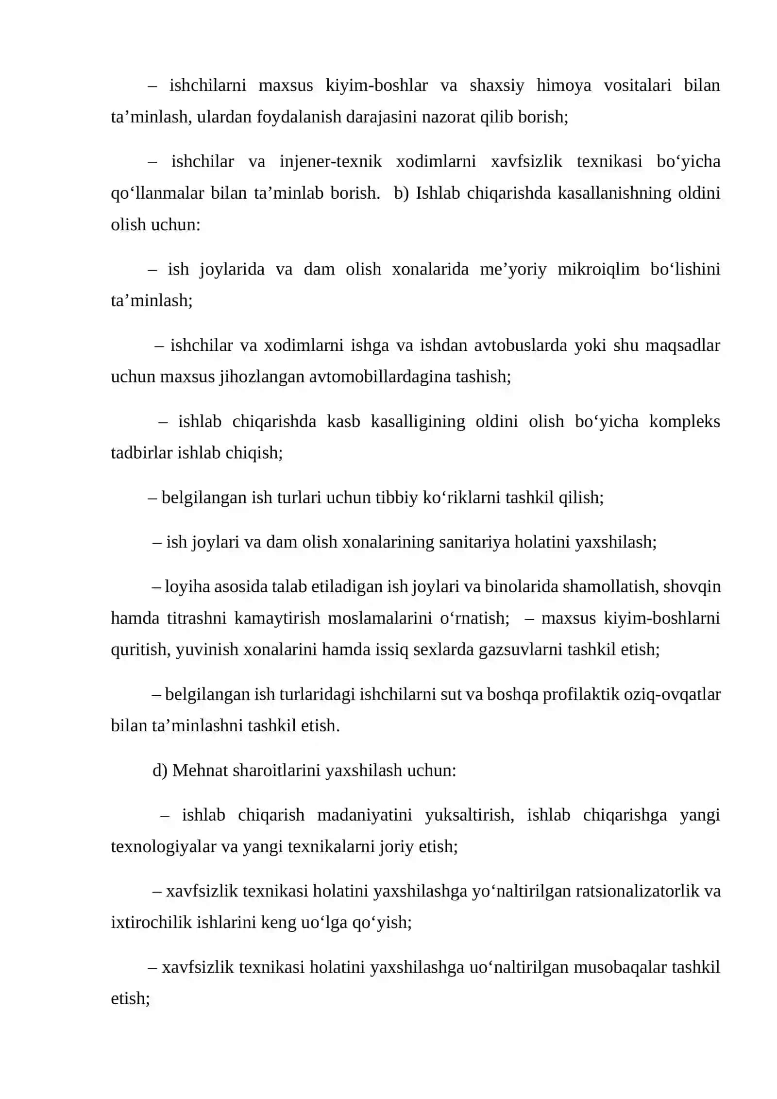 Ayollar va o'smirlar mehnatini himoyalash va ularga belgilangan imtiyozlar 4