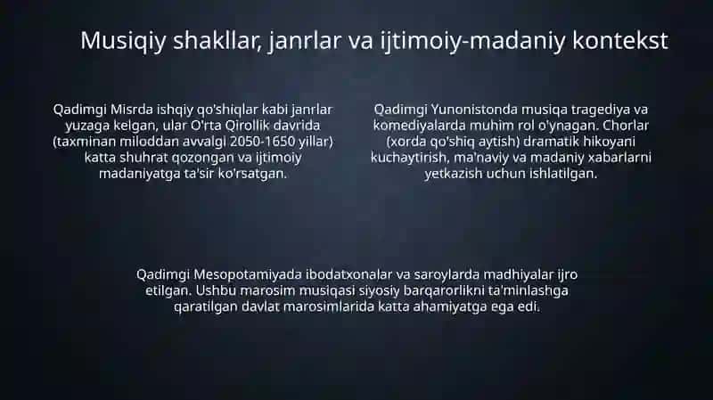 Qadimgi musiqa manbalari va cholg'u asboblari 4