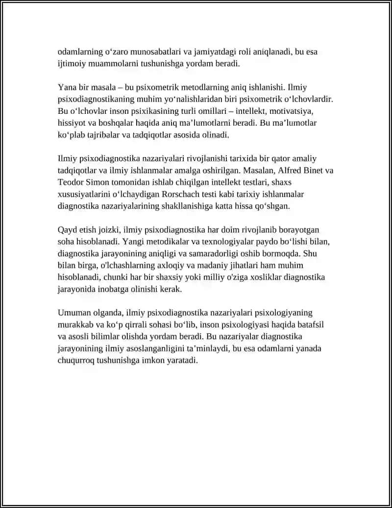 ILMIY PSIXODIAGNOSTIKA BILAN AMALIY PSIXODIAGNOSTIKANING O‘ZARO ALOQALARI 4