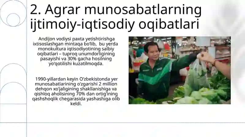 Agrar munosabatlar va ularning bozortizimdagi oʻrni 4