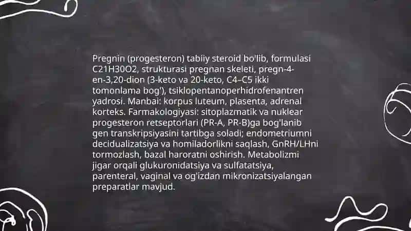 Steroid qator birikmalarining tibbiyotda qo'llaniladigan hosilalari 4