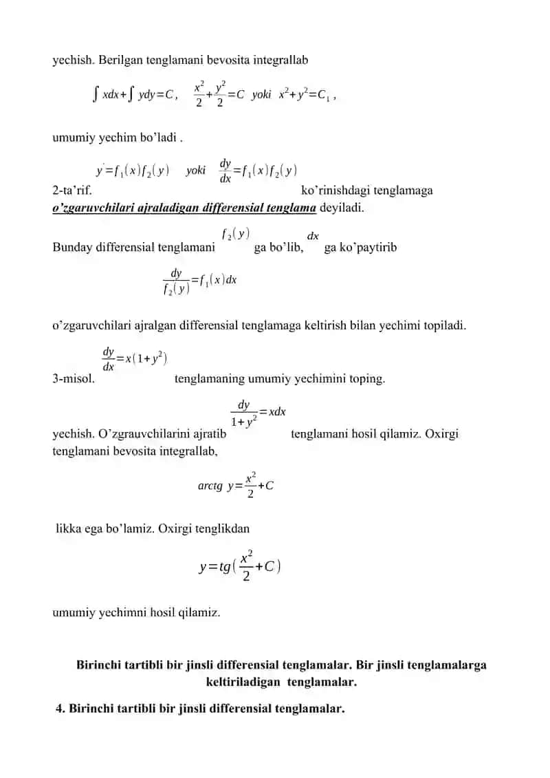 Differensial Tenglamalar 4