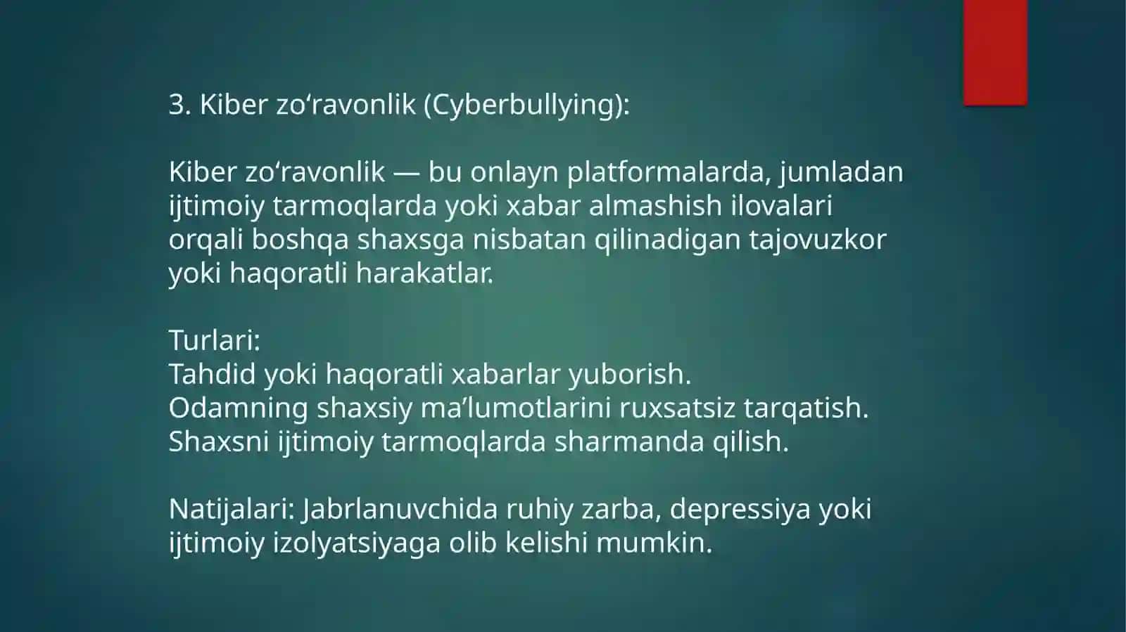 Kibermakon, kiberterrorizm va kiberzo'ravonlik tushunchalari 4