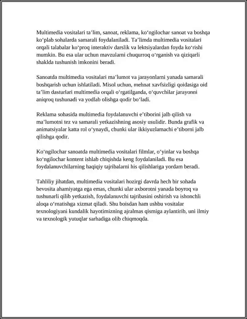 MULTIMEDIA VOSITALARI VA ULARDAN FOYDALANISH 4