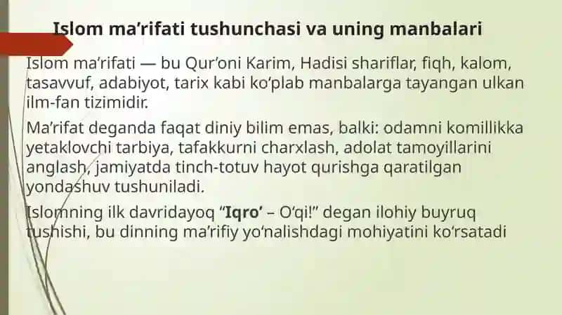 Islomqadriyatlarivama’rifatininghozirgidavrdagiahamiyati 4