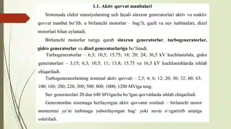 ELEKTR TARMOQLARI HAQIDA UMUMIY TUSHUNCHA 4