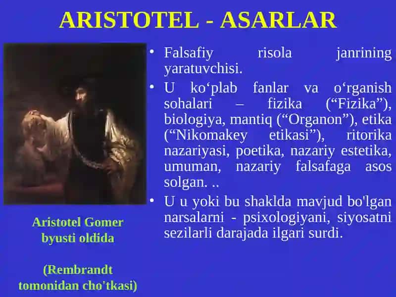 Aristotelning poetika asaridagi masalalarning asl mohiyatini ochib berish 4