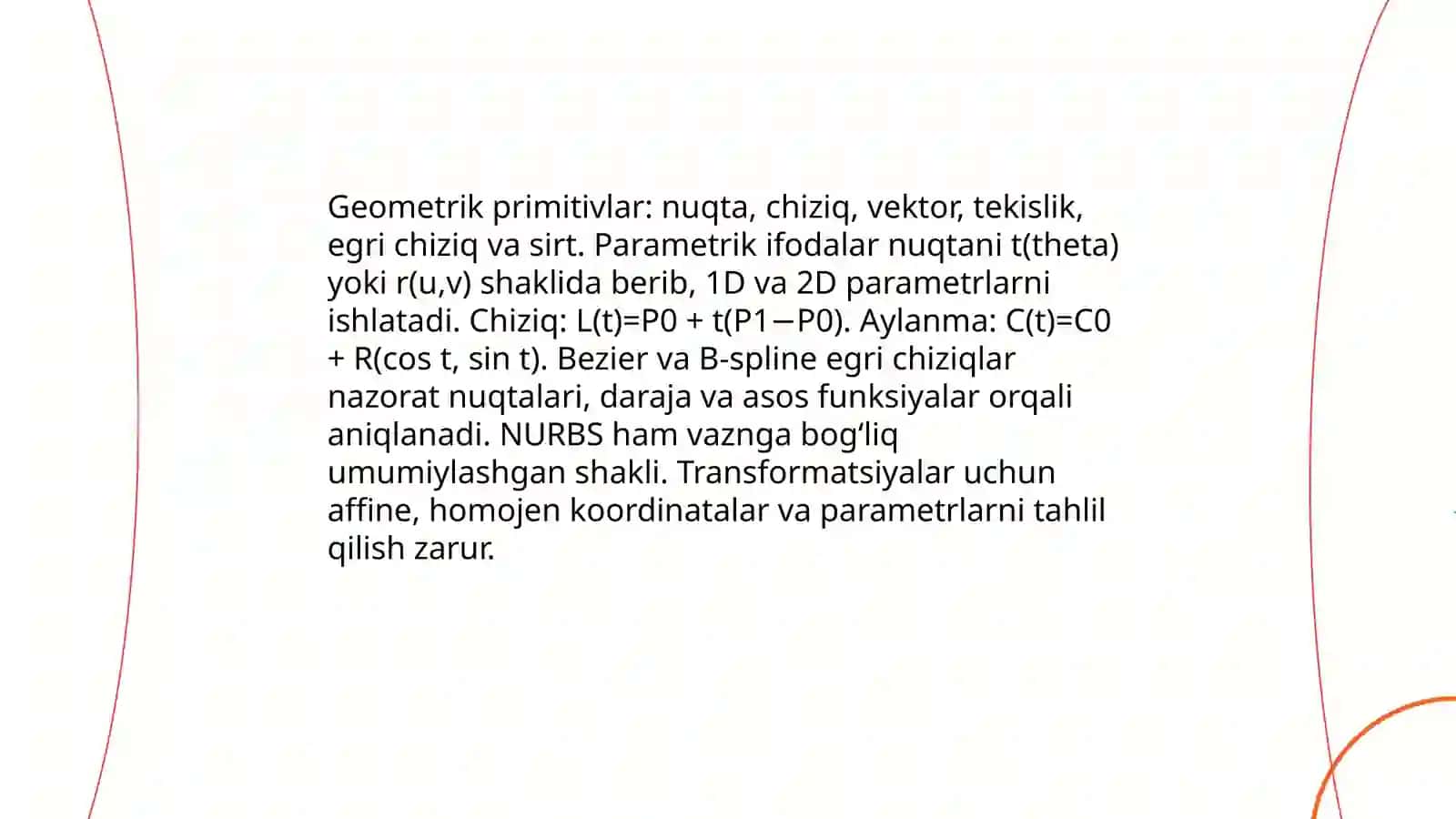 Obyektlarning analitik modellarini qurish usullari 4