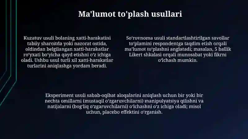Rivojlanish psixologiyasining tadqiqot metodlari 4