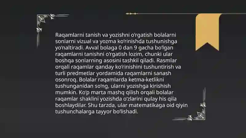Matematik bilimlarning roʻli maktabgacha yoshdagi bolalarni rivojlantirishda 4