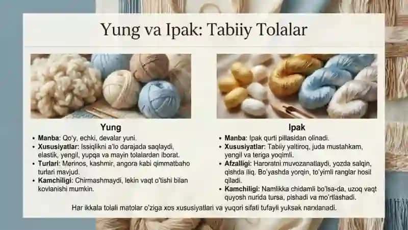 Turli xil toʻqimachilik materiallari bilan tanishish 4