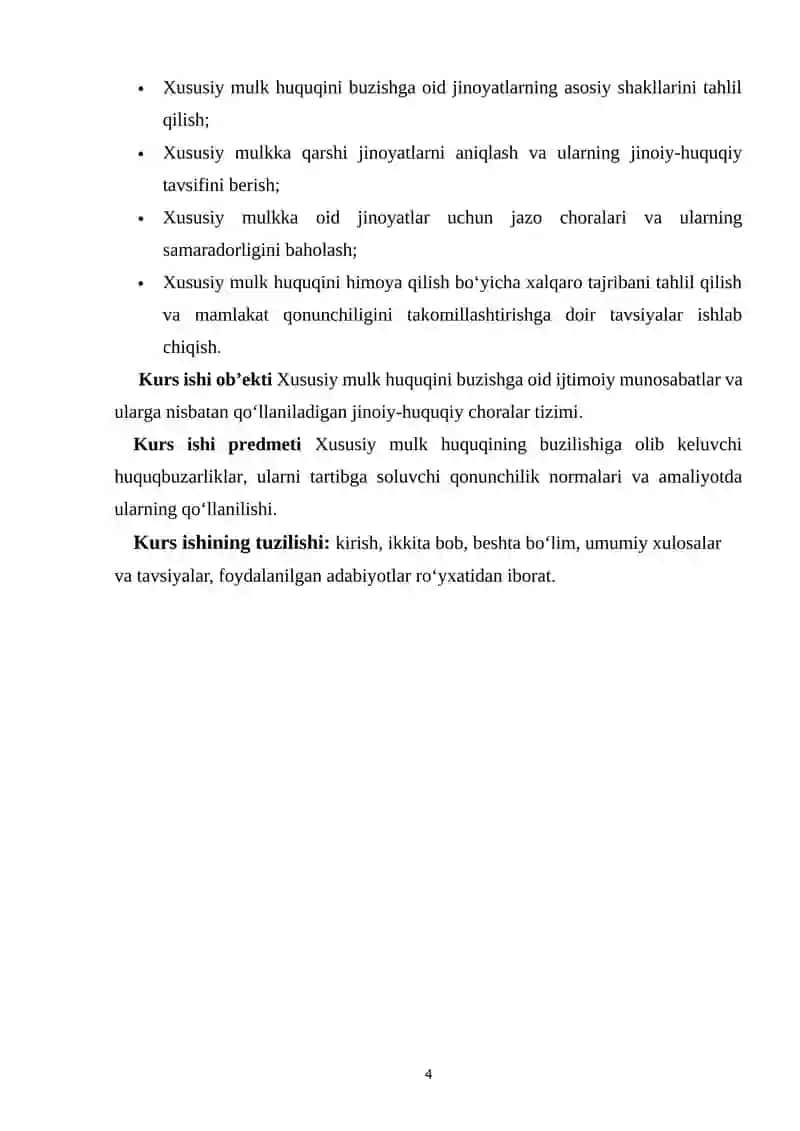 XUSUSIY MULK HUQUQINI BUZISHNING JINOIY-HUQUQIY XUSUSIYATLARI 4