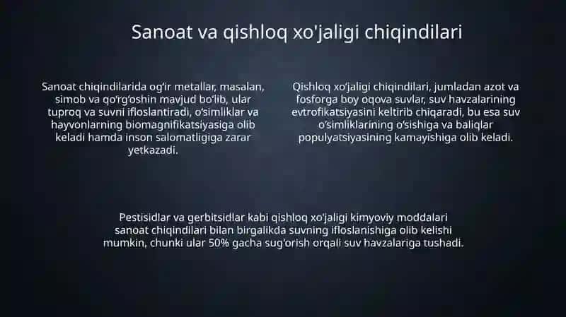 Atrof-muhitni ifloslantiruvchi asosiy omillar 4