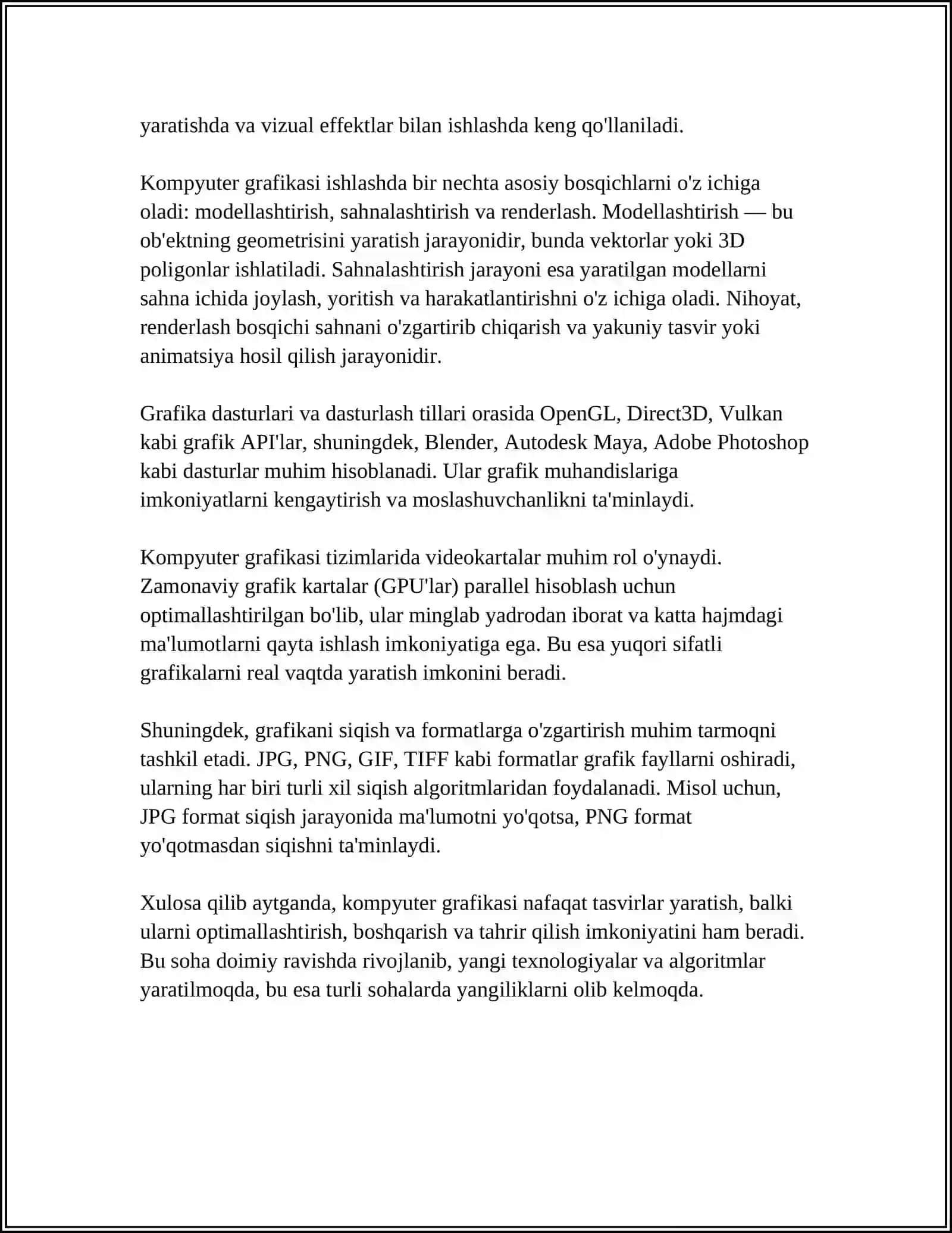 Kompyuter grafikasi asoslari 4