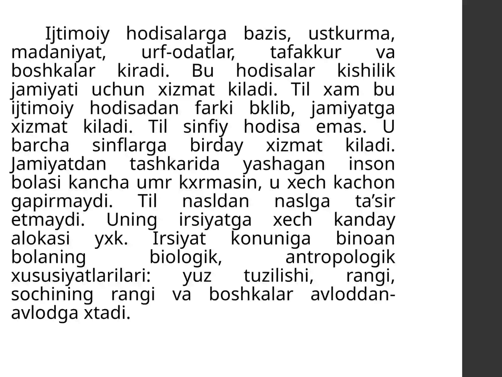 TIL IJTIMOIY DOIM O'ZGARIB TURUVCHI HODISA 4