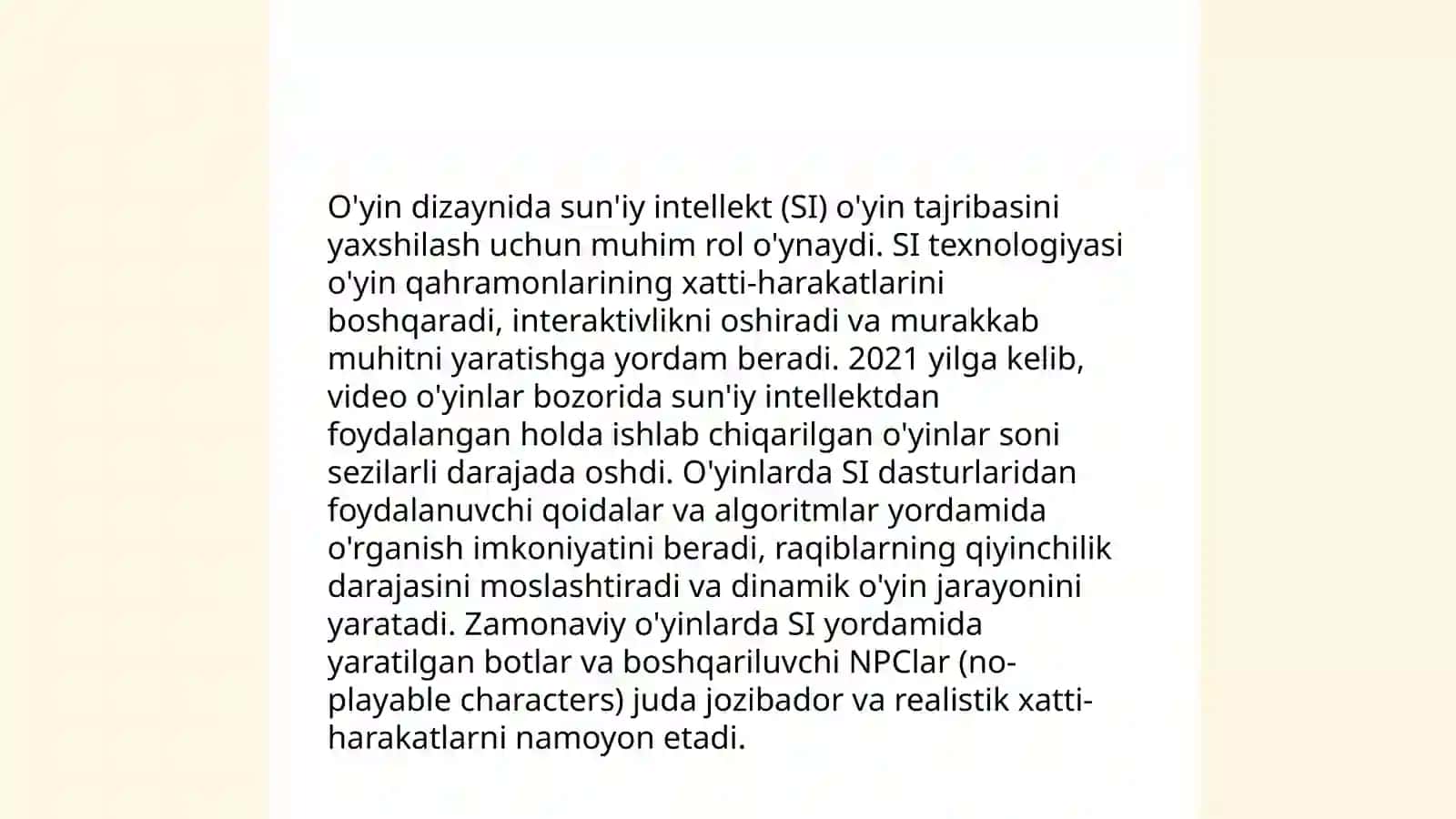 O'yin sanoatida sun'iy intellektning roli va kelajagi 4