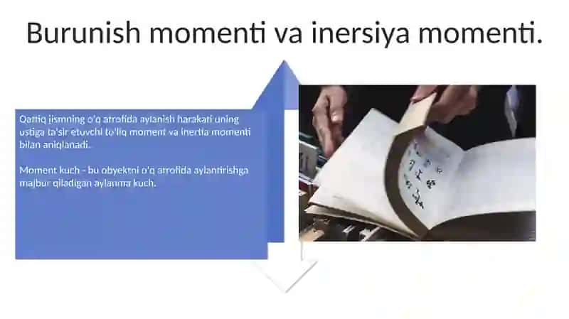 Qo'zg'almas uq atrofida aylanayotgan qattiq jismlar harakati 4