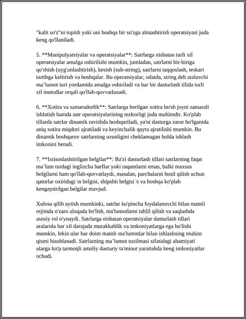 SATRLAR VA KENGAYTIRILGAN BELGILAR 4