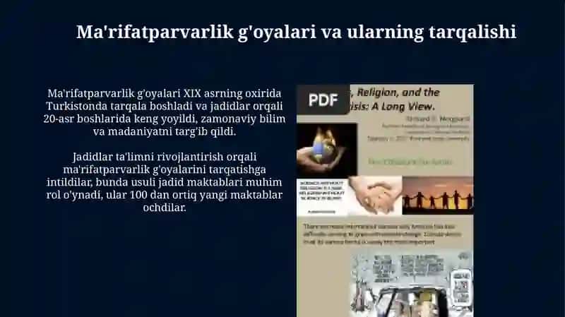 Jadid ma’rifatparvarlarining o‘lka ijtimoiy-ma’naviy hayotida tutgan o‘rni 4