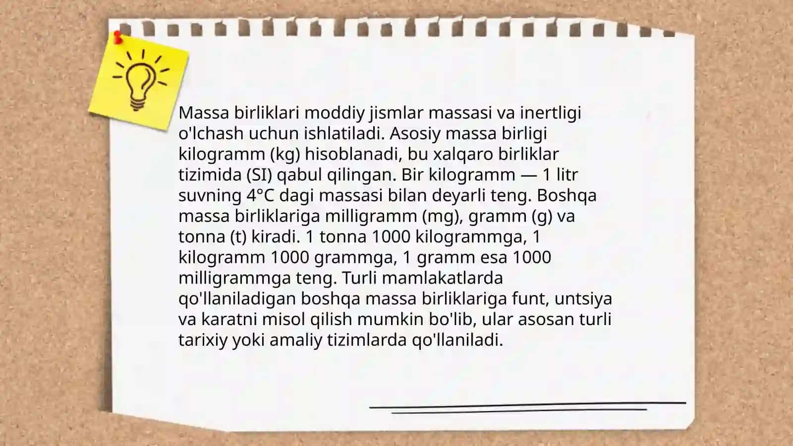 Massa va uning birliklari 4