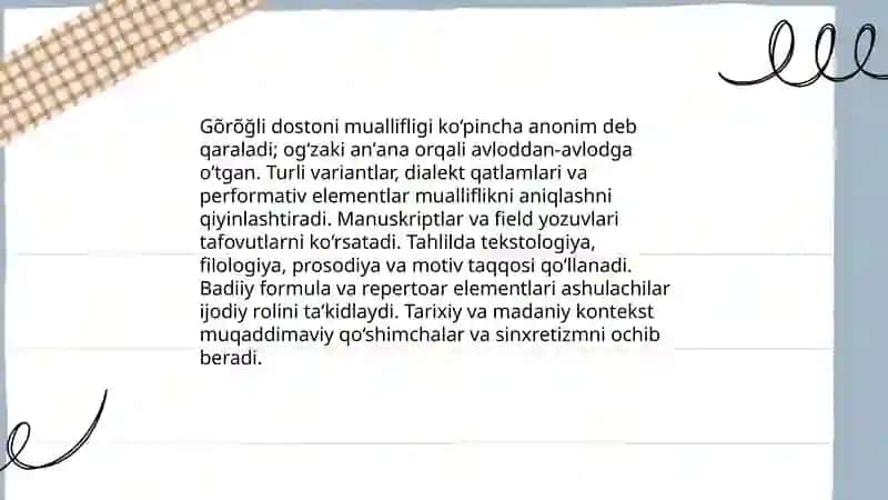 Gõrõğli dostoni tahlili 4