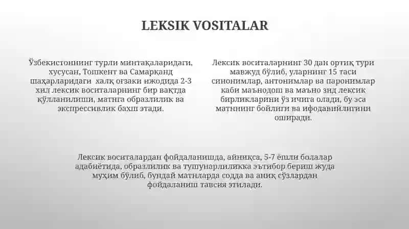 Matnning qurilishi. Matnni shakllantiruvchi vositalar. 4