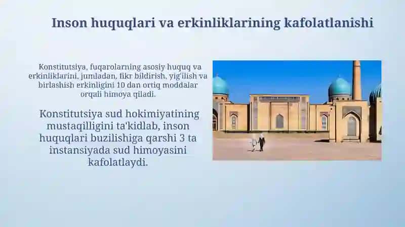 O'zbekiston Respublikasi Konstitutsiyasini boshqa davlat konstitutsiyasi bilan qiyosiy tahlil qilish 4