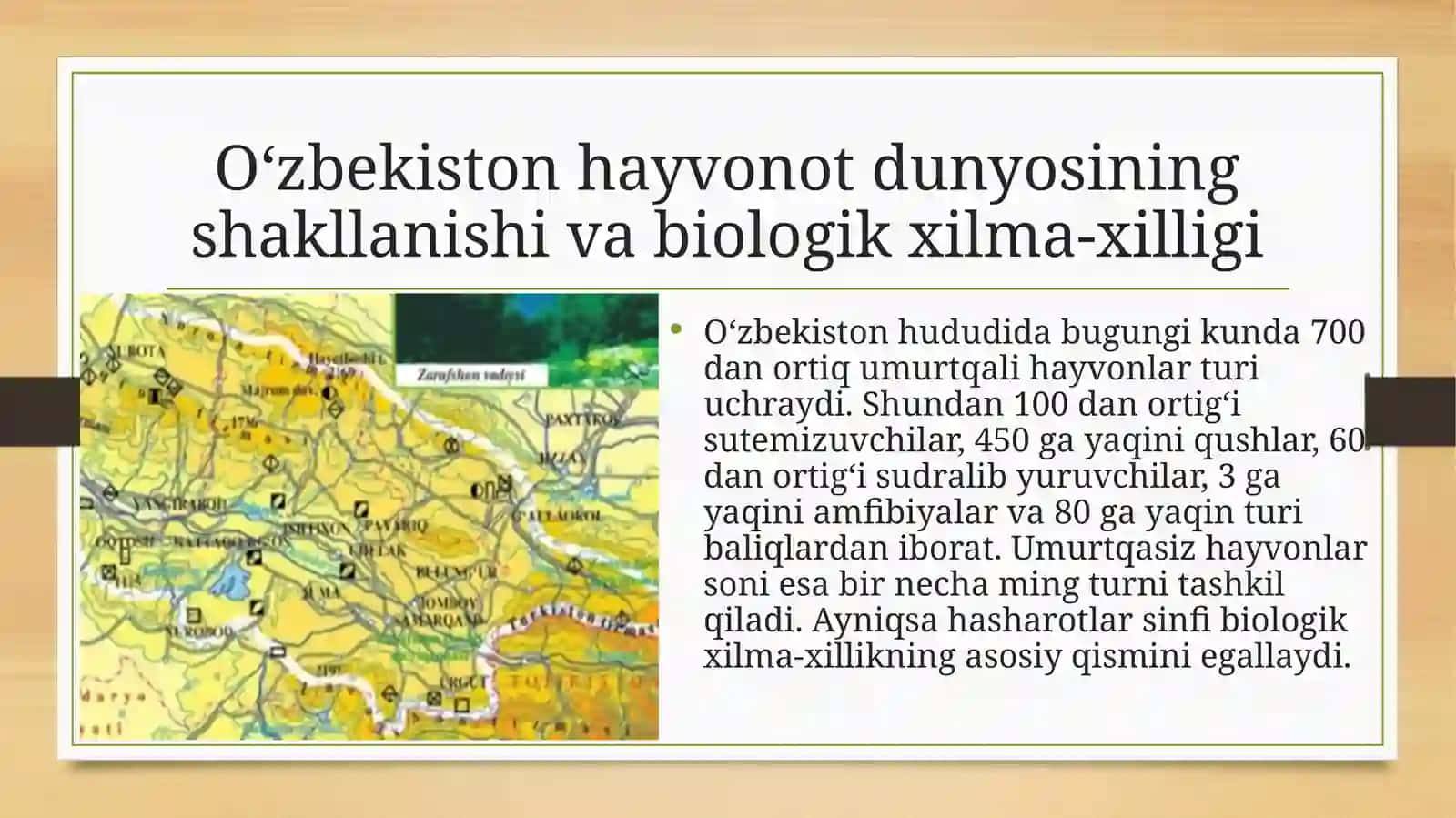 O'ZBEKISTON HAYVONOT DUNYOSI, ULARNING KENGLIK ZONALARI VA BALANDLIK MINTAQALAR 4