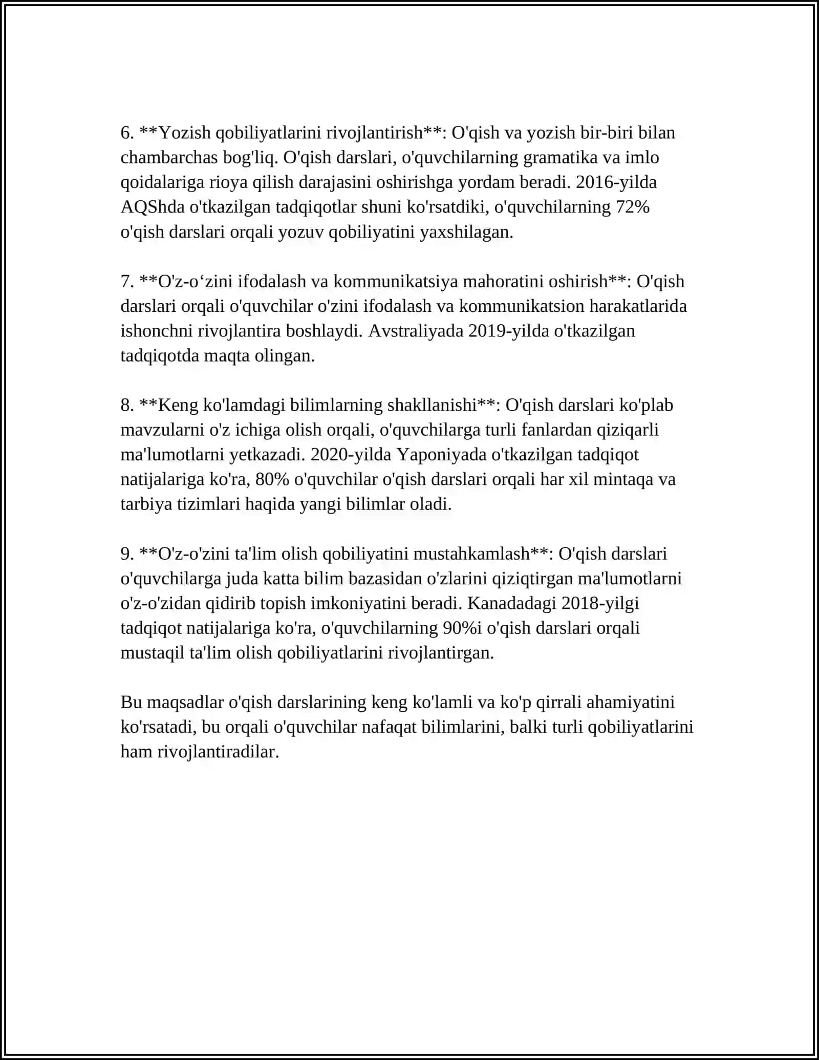 SINFDAN TASHQARI OʻQISH DARSLARI TAQVIM REJASINI TUZISH 4
