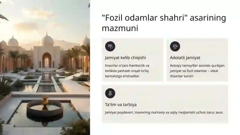 Abu Nasr Forobiy "Fozil odamlar shahri" asarida tarbiyaviy qarashlar 4