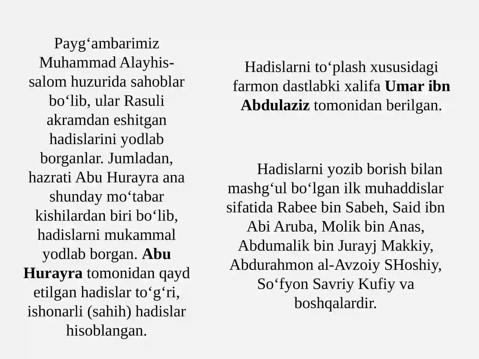 HADIS ILMINING PAYDO BO’LISHI VA UNING TARBIYAVIY AHAMIYATI. SHARQ UYG’ONISH DAVRI VA UNDA TA’LIM-TARBIYA MASALALARI 4
