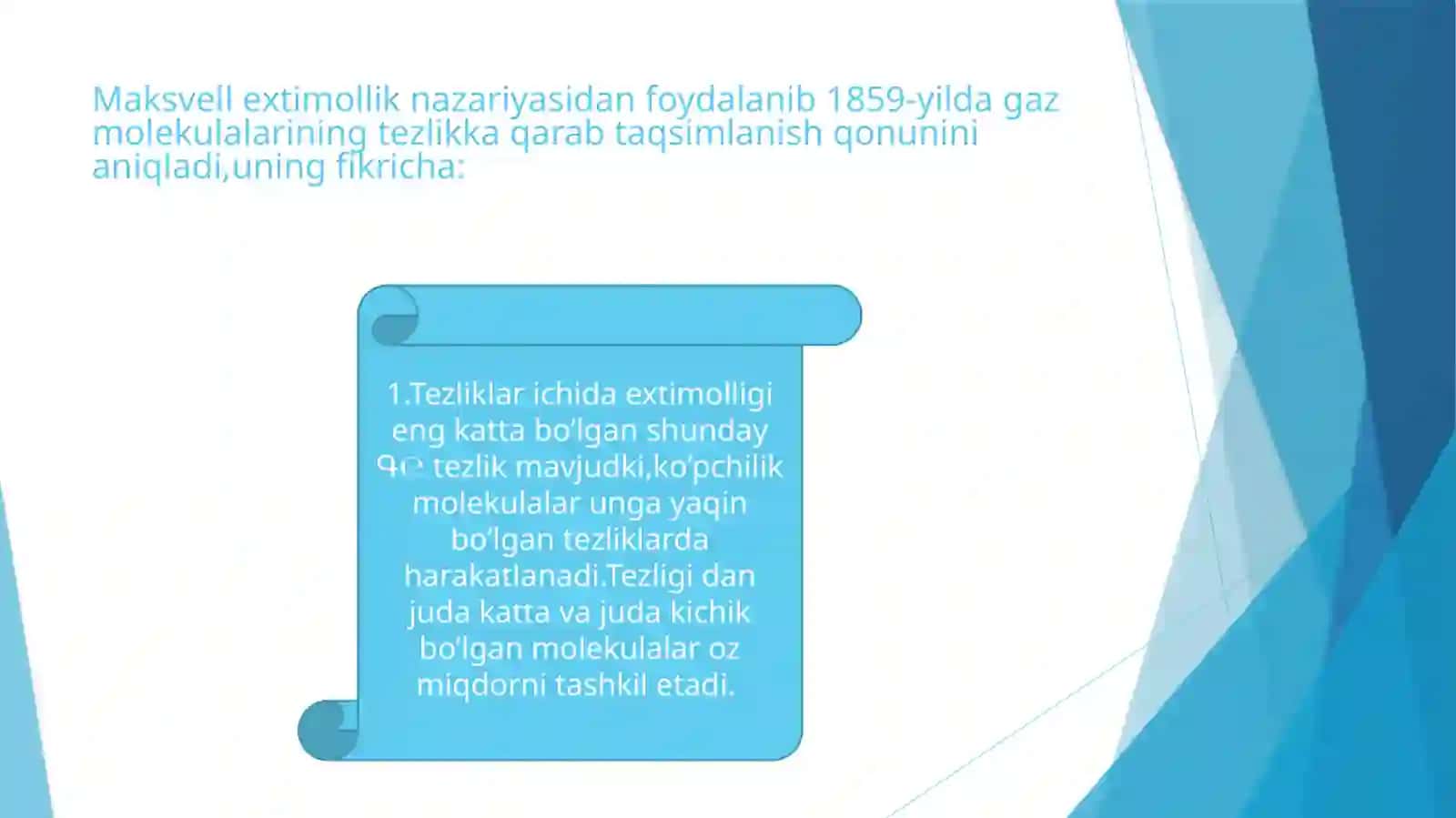Maksvell taqsimoti 4