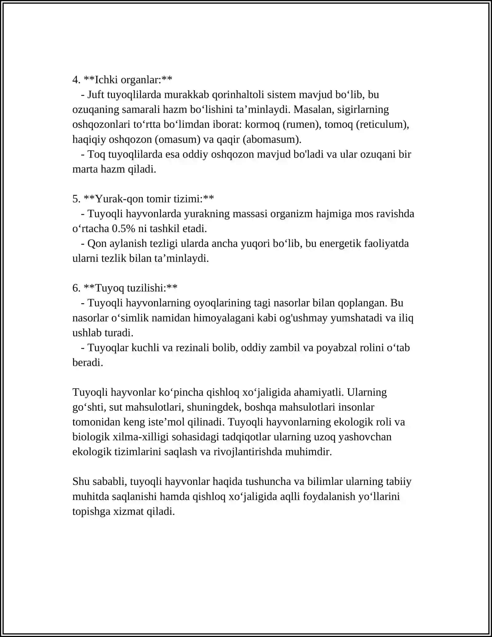 TERINING HOSILA ORGANLARI (TUYOQ SHOX YELIN) TUZILISHINI TIRIK HAYVONLARDA O'RGANISH 4