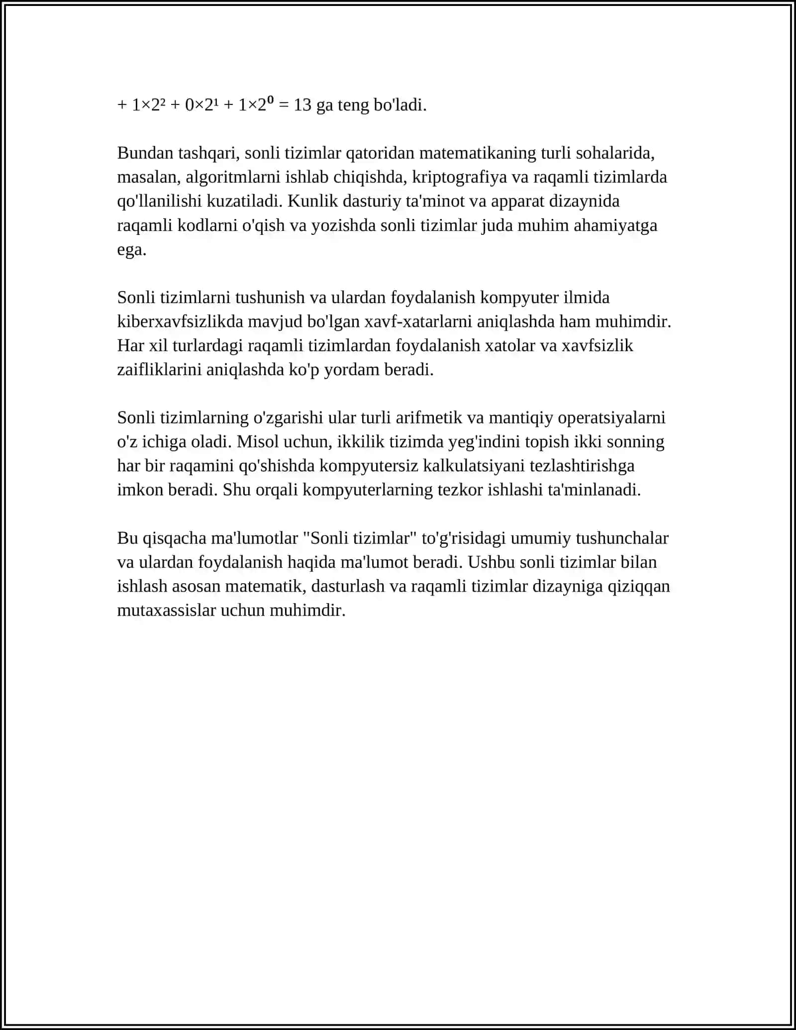 KOMPYUTERDA SONLARNI TASVIRLASH VA QAYTA ISHLASH 4