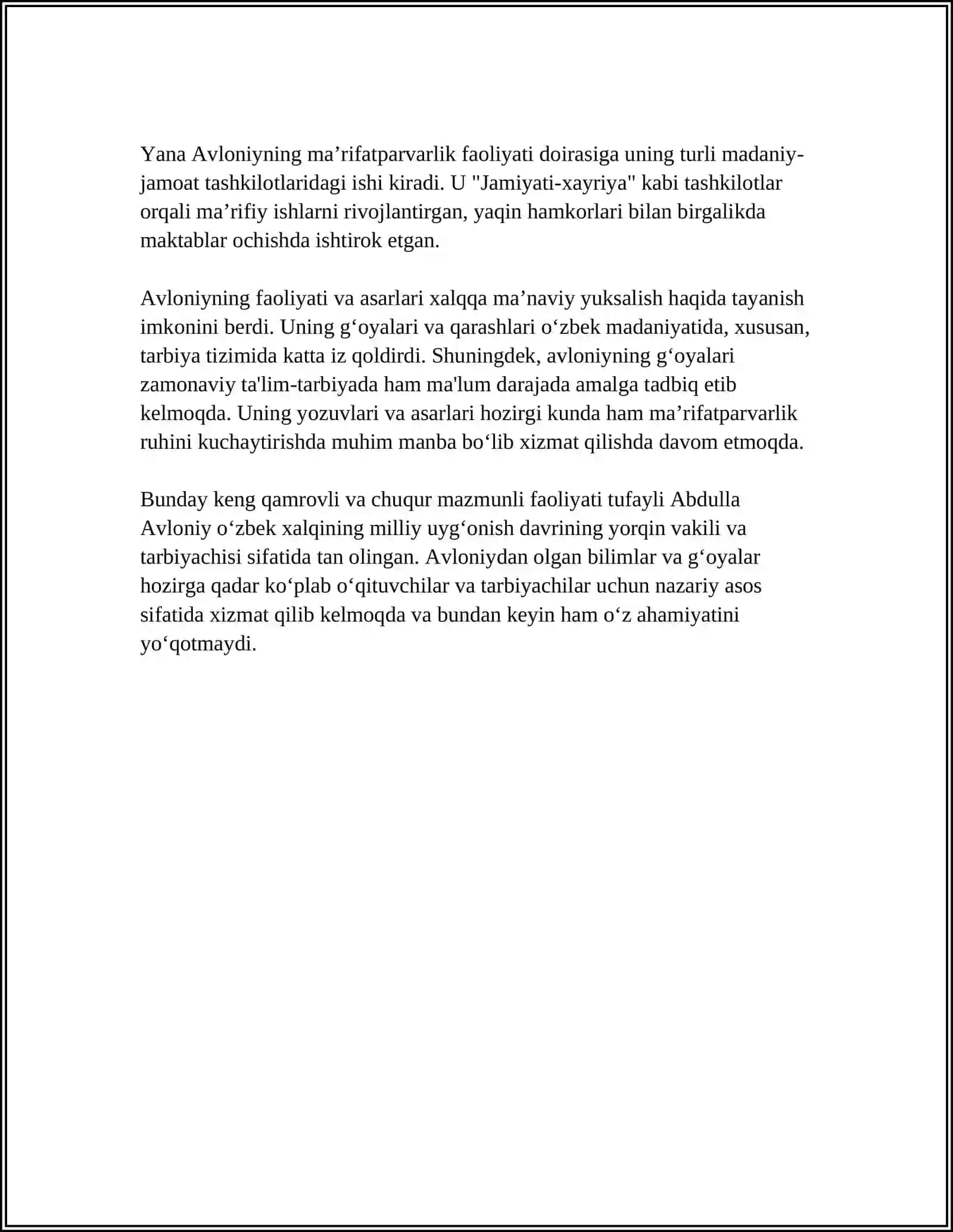 Abdulla Avloni asarlarida milliy tarbiya masalalari 4