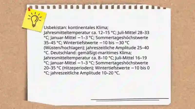 Klimazonen und Köppen‑Klassifikation in Usbekistan und Deutschland 4