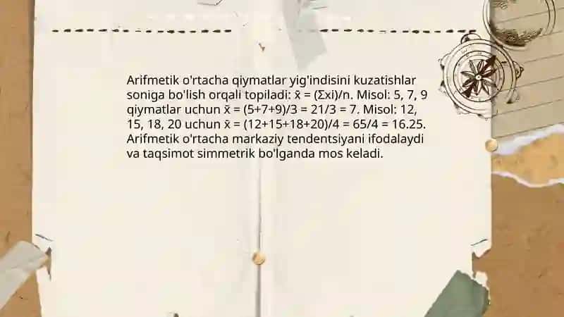 O'rtacha va nisbiy ko'rsatkichlarni hisoblash usuli hamda uni tahlilda qo'llanilishi 4