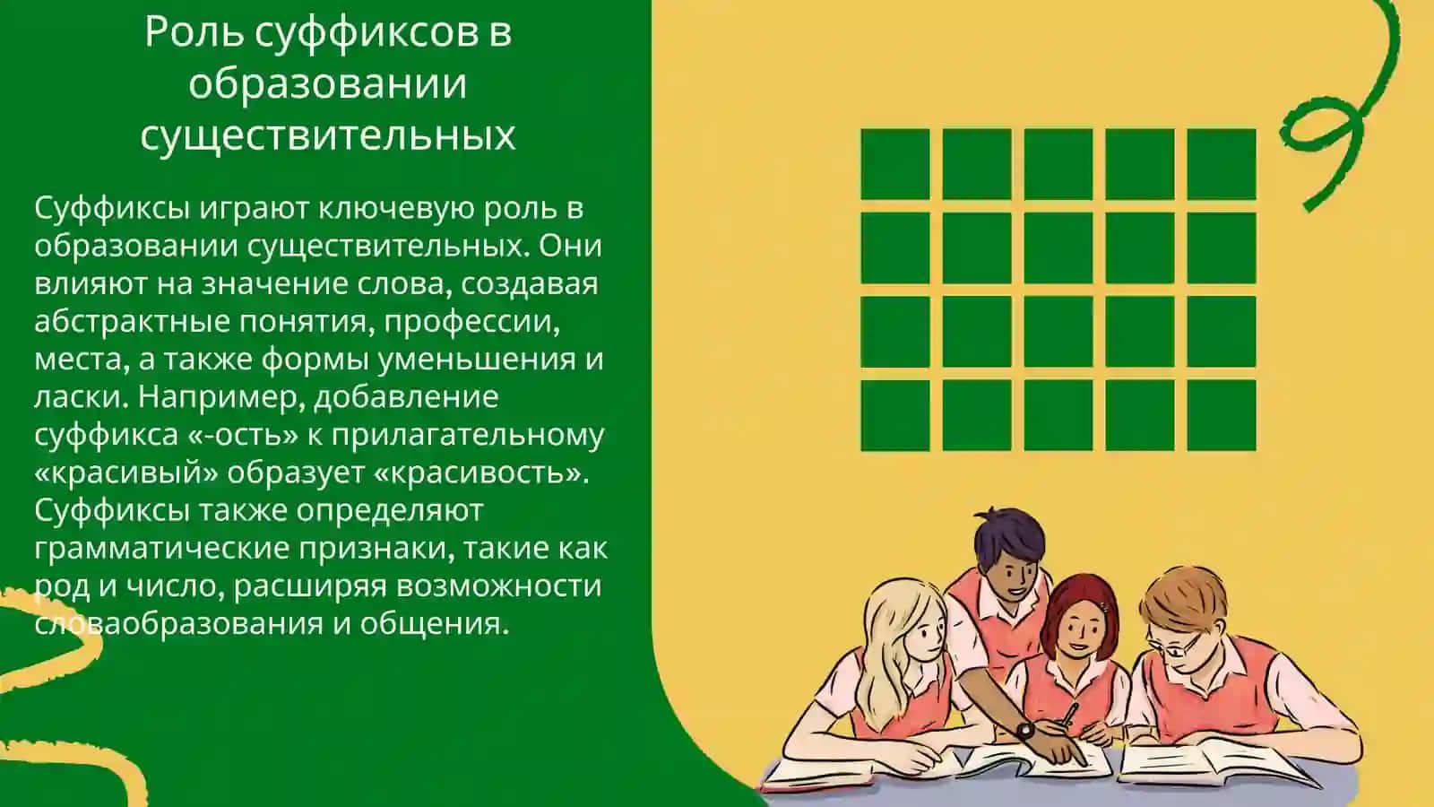 Суффиксы существительныхосновные модели 4