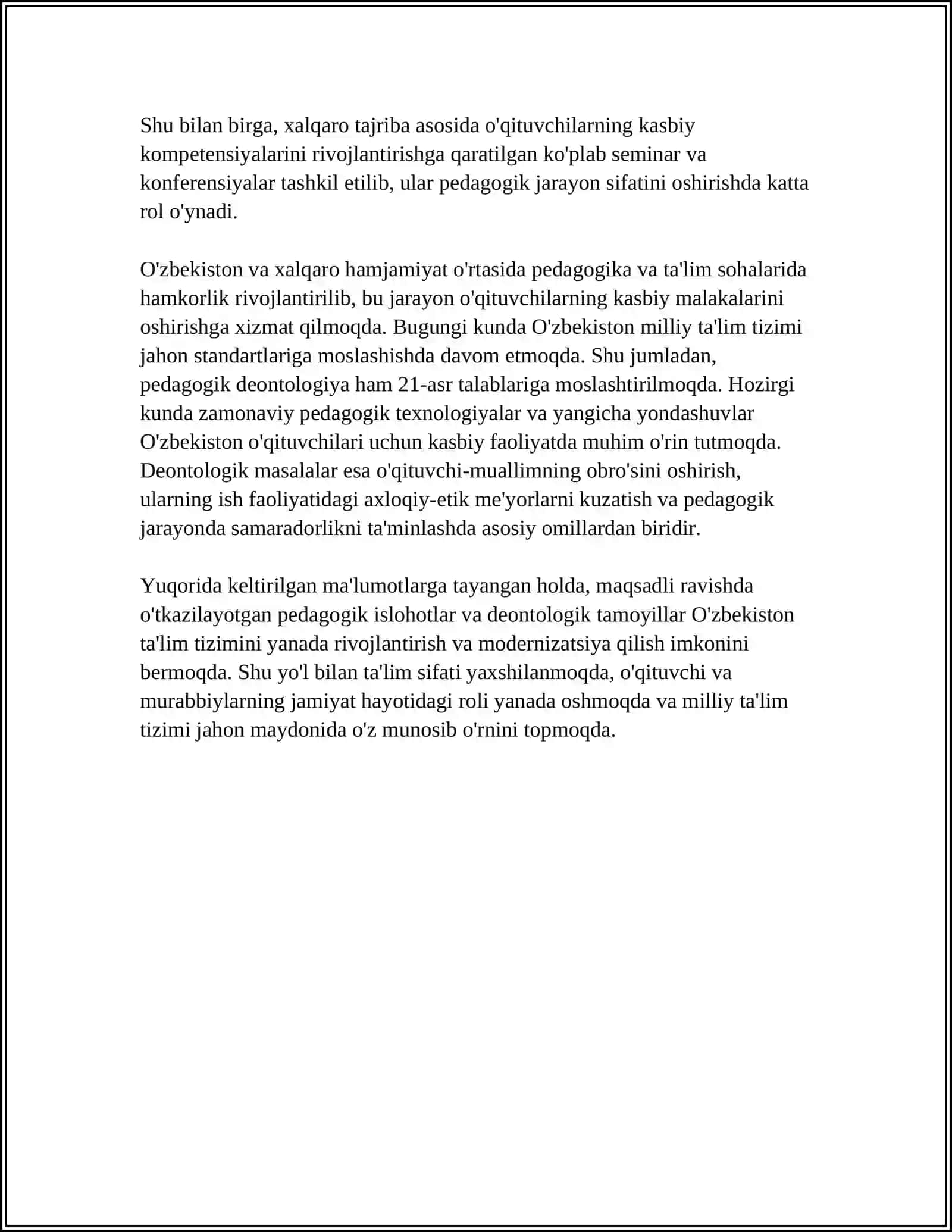 O'zbekistonda Pedagogik Deontologiya va Pedagogik Kompetensiya Fanining Rivojlanishi 4