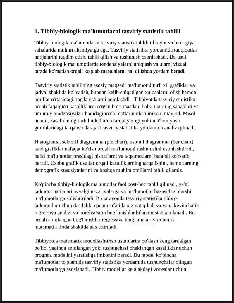 Tibbiy-biologik ma'lumotlarni tasviriy statistik tahlili 4