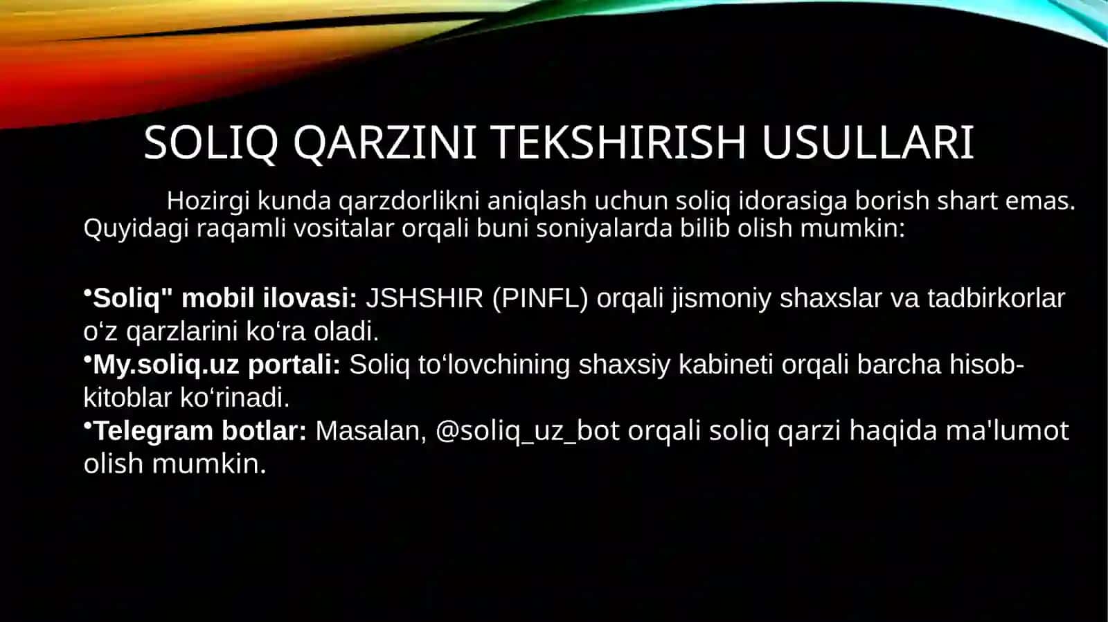 Soliq qarzi va undirish tartibi 4