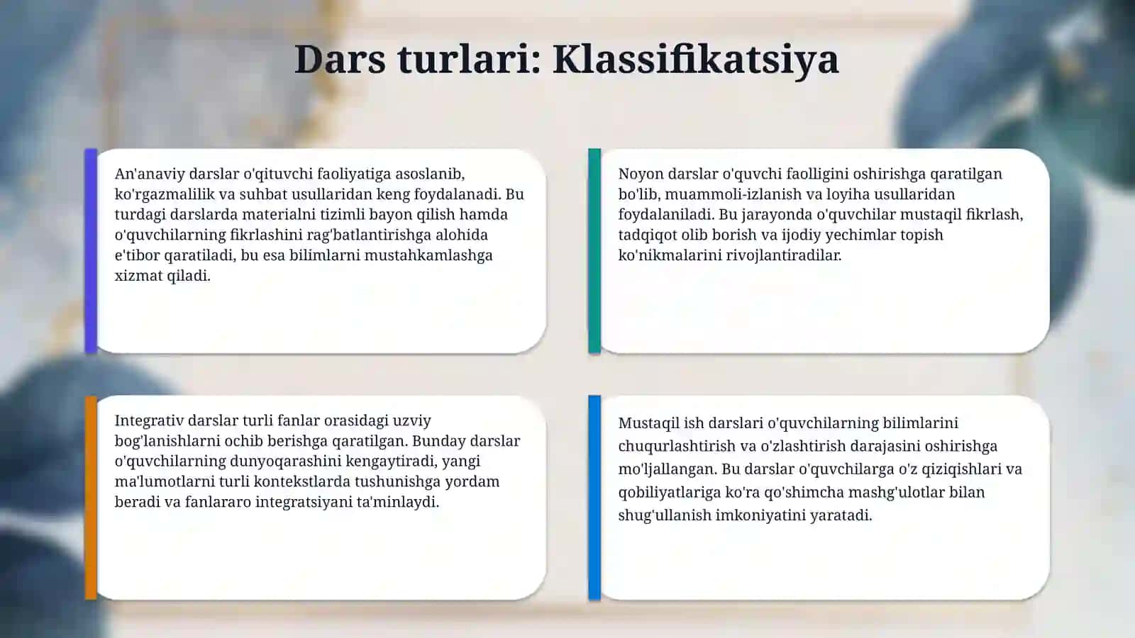 Dars va uning turlari 4
